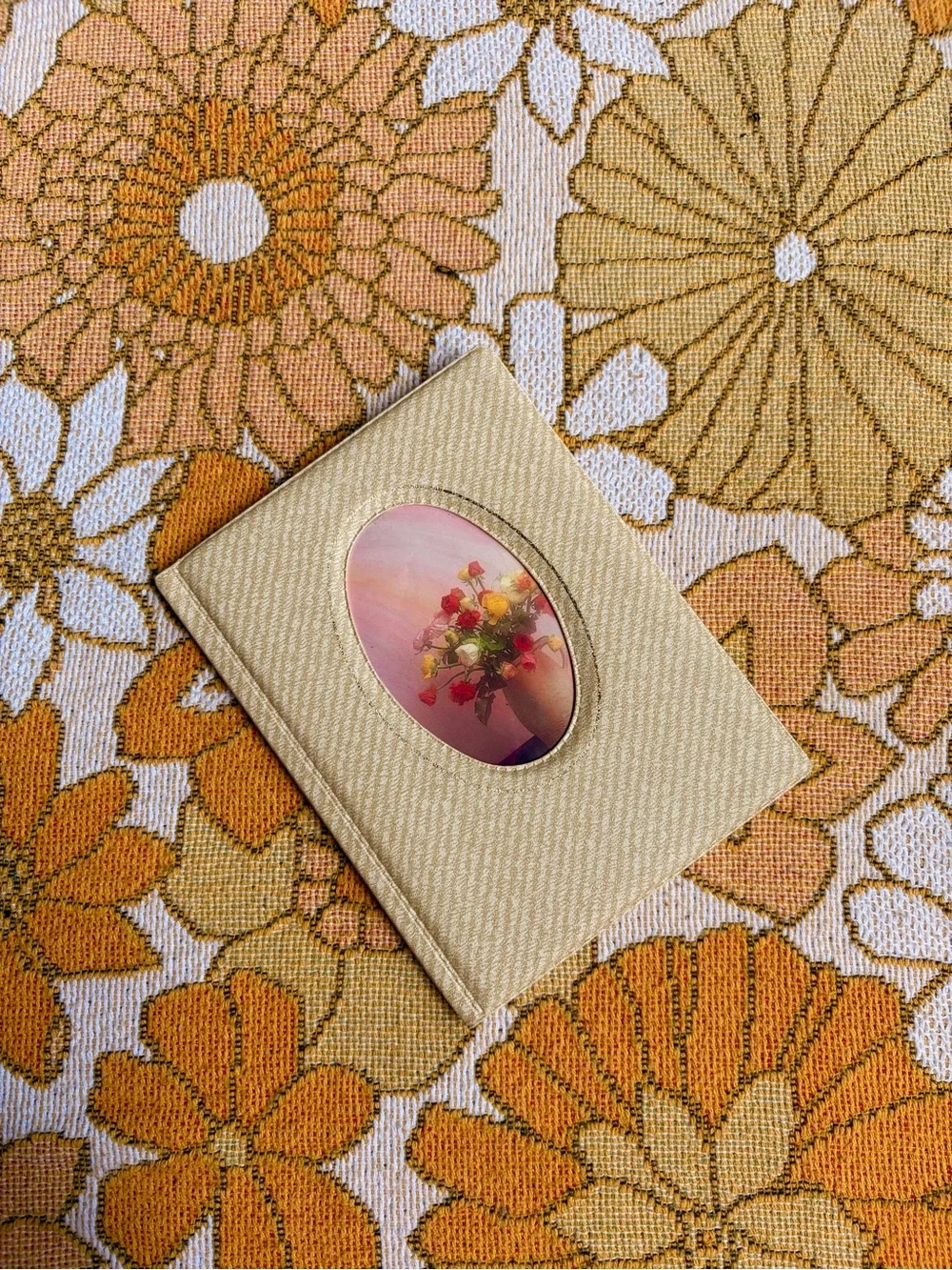 🌹📖✨ Vintage 70s Herringbone Rose Photo Album ✨📖✨